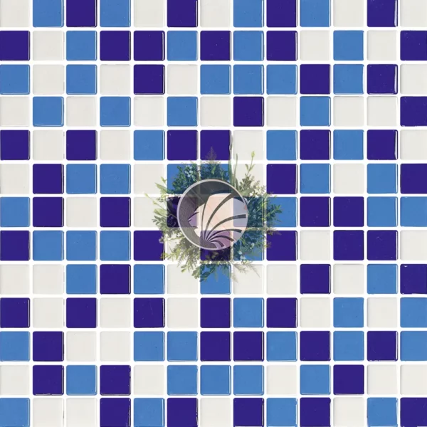 Gresite mix hawaii color blanco, azul claro, azul oscuro