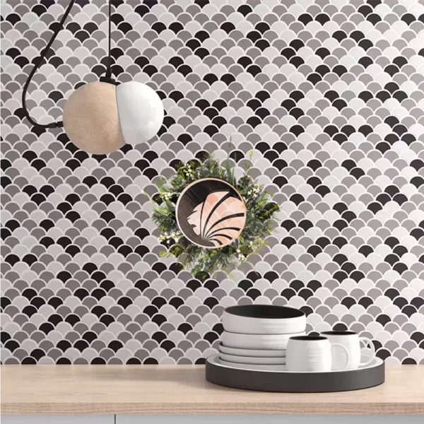 Gresite Escama Frappe Mate color gris, blanco, negro Soul