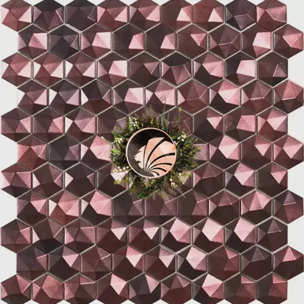Gresite hexagonal metalizado color bronce