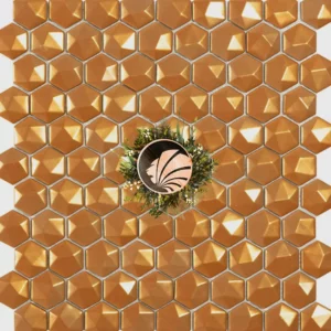Gresite hexagonal dorado