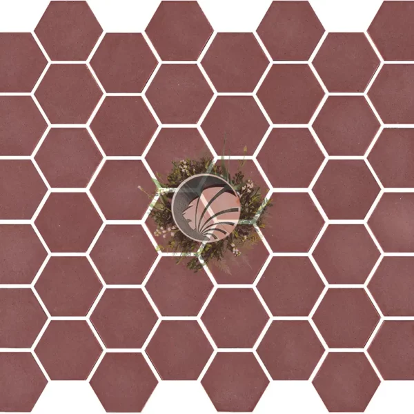 Gresite hexagonal granate mate
