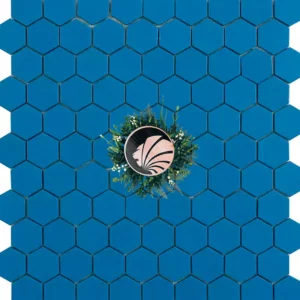 Gresite hexagonal azul mate 941