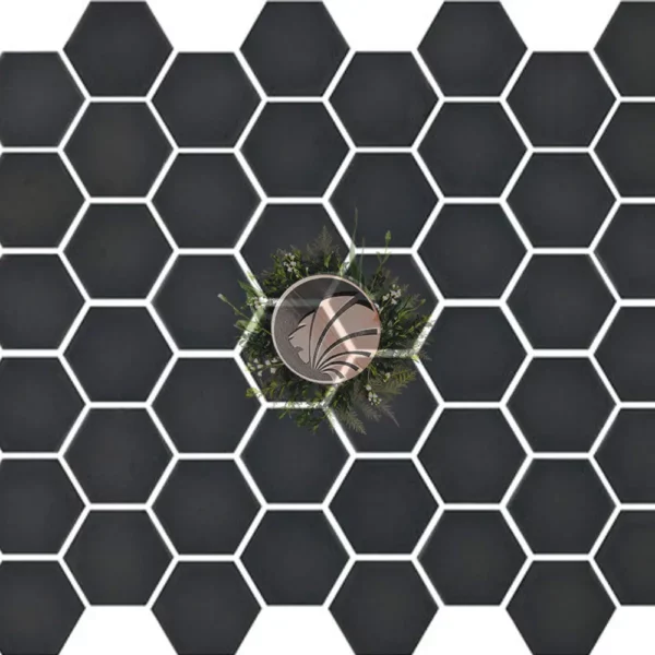 Gresite hexagonal negro mate