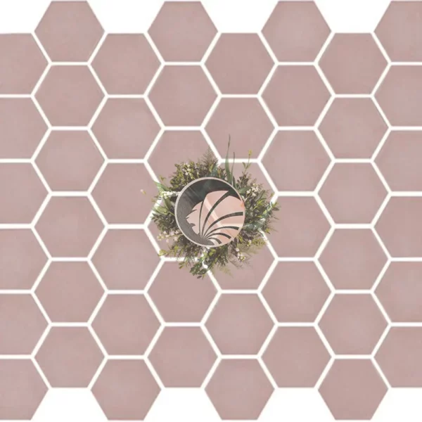 Gresite hexagonal rosa mate