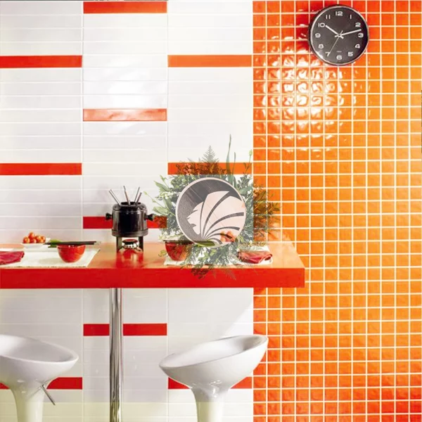 gresite liso naranja cocina